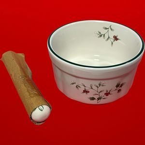 Pfaltzgraff Winterberry Dip Mix Bowl Ramekin Set with Spreader NEW
